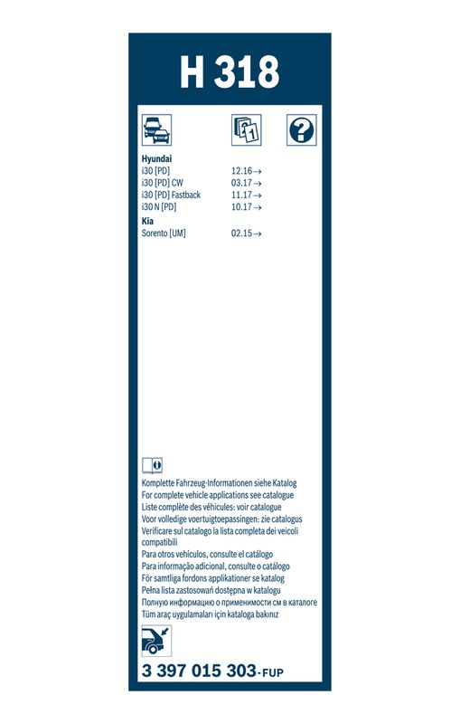 BOSCH Viskerblad H318 Bagrude